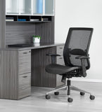 Space Seating® Black Mesh Executive Chair with Flip Arms [867A-11P91F2] Office Star Mesh Chair 867A-11P91F2