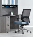 Space Seating® Black Mesh Managers Chair with Flip Arms [867A-1P91F2] Office Star Mesh Chair