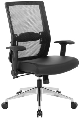 Space Seating® Black Mesh Managers Chair with Flip Arms [867A-1P91F2] Office Star Black R107 Mesh Chair 867A-1P91F2-R107