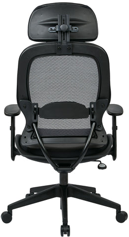 Space Seating Leather Air Grid Chair with Headrest [57906] Office Star Mesh Chair 57906E