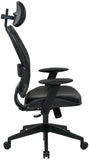 Space Seating Leather Air Grid Chair with Headrest [57906E] Office Star Mesh Chair 57906E