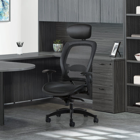 Space Seating Matrex Back &amp; Seat Chair with Headrest [27876R] Office Star Mesh Chair 27876