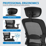Space Seating Matrex Back and Seat Chair with Headrest [27876R] Office Star Mesh Chair 27876R