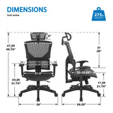 Vertical Matrix Mesh Managers Chair with Optional Headrest [639-T11N48P] Office Star Mesh Chair