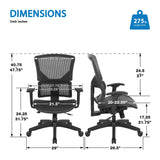Vertical Matrix Mesh Managers Chair with Optional Headrest [639-T11N48P] Office Star Mesh Chair
