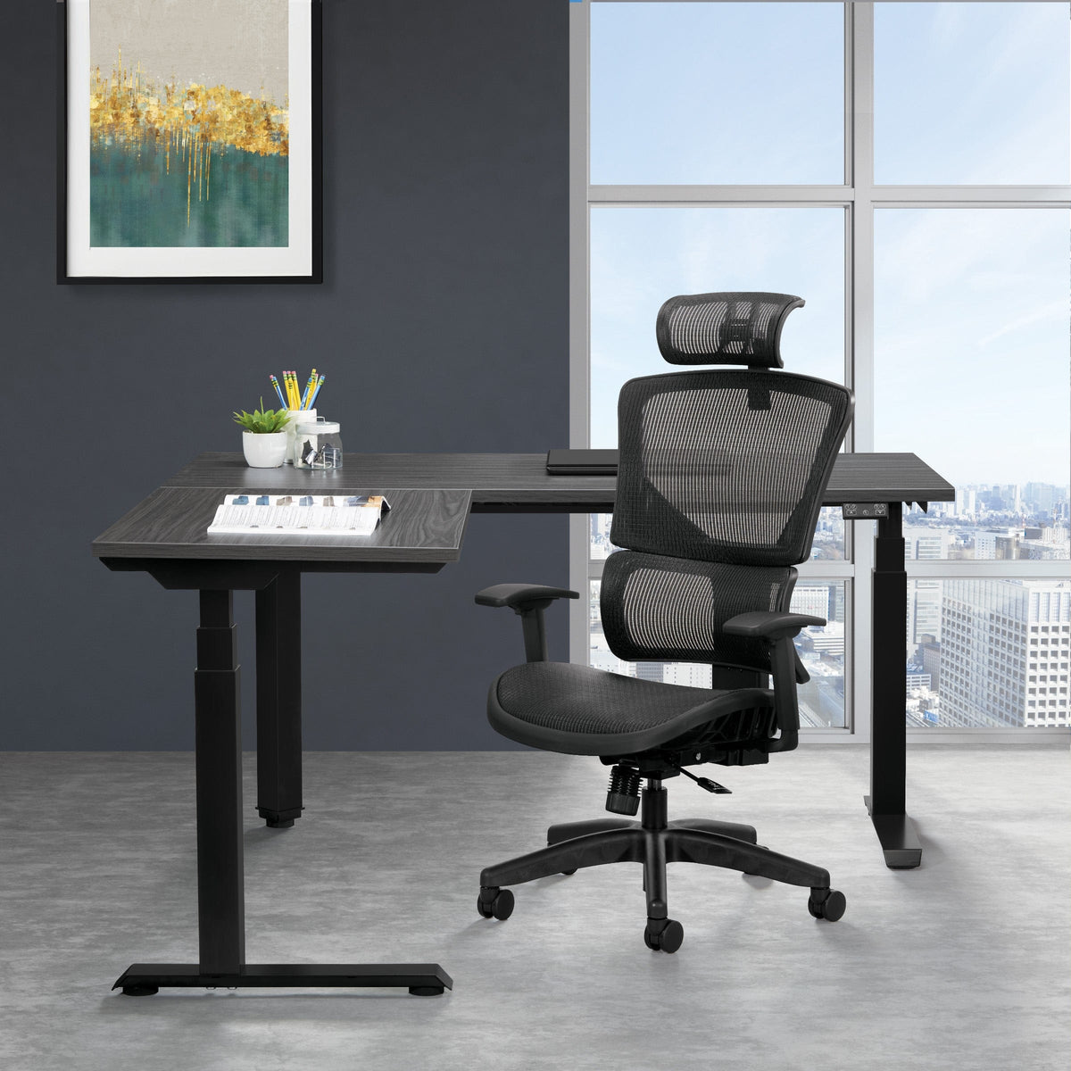 Matrix Connection Chair Vertical Matrix Mesh Managers Chair with Optional Headrest [639-T11N48 ...