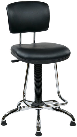 Work Smart Adjustable Black & Chrome Drafting Stool [DC420V] Office Star Drafting Chair