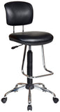 Work Smart Adjustable Black & Chrome Drafting Stool [DC420V] Office Star Drafting Chair
