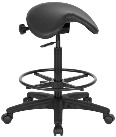 Work Smart Adjustable Saddle Seat Backless Drafting Stool [ST205] Office Star Drafting Chair