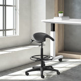 Work Smart Adjustable Saddle Seat Backless Drafting Stool [ST205] Office Star Drafting Chair