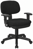 Office Star SC117 Work Smart black armless computer chair, angled front view