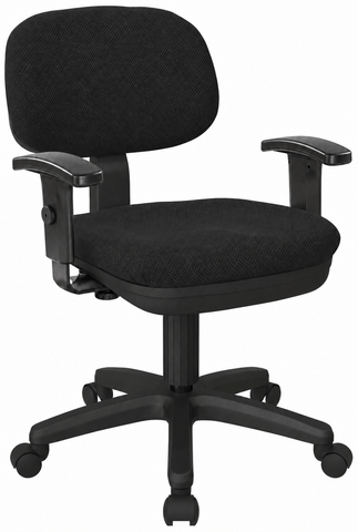 Office Star SC117 Work Smart black armless computer chair, angled front view