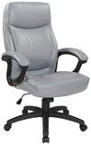 Work Smart™ Executive High Back Leather Chair [EC6583] Office Star Charcoal Grey Leather Office Chair EC6583-EC42