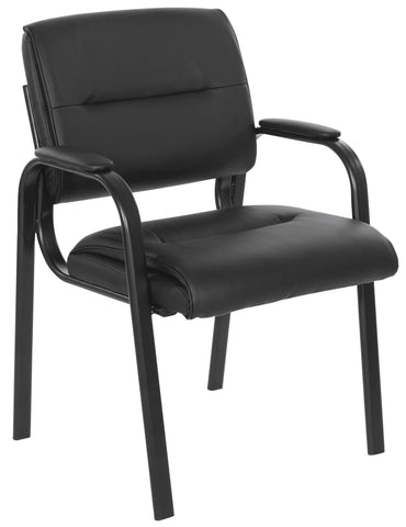Work Smart™ Faux Leather Visitors Chair [FL10274] Office Star Black -U6 Guest Chair FL10274-U6