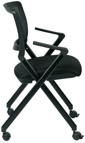 Work Smart™ Folding Chair Mesh Custom Fabric, 2-Pack [FC8483] Office Star Stacking Chair FC8483-231