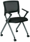 Work Smart™ Folding Chair Screen Back Custom Fabric, 2-Pack [FC8487] Office Star Stacking Chair FC8487