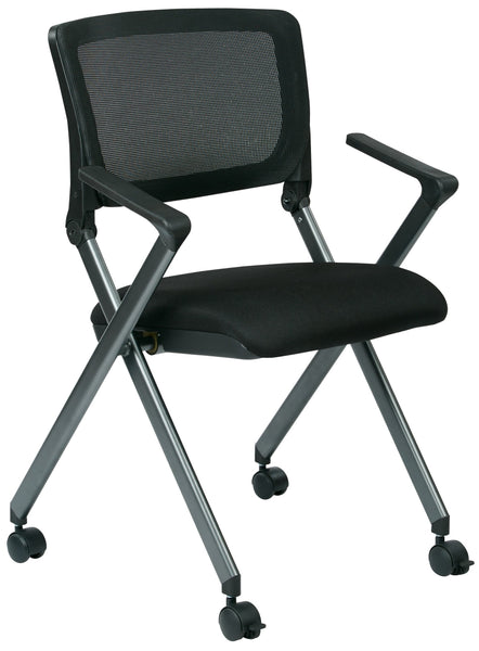 Work Smart™ Folding Chair Screen Back Custom Fabric, 2-Pack [FC8487] Office Star Stacking Chair FC8487