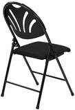 Work Smart Plastic Fan Back Metal Folding Chairs, 4-Pack [FC8100NP] Office Star Folding Chair FC8100NP-3