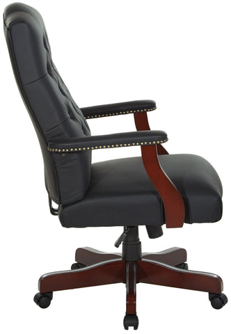 Work Smart Traditional Executive Chair with Padded Arms [TEX232] Office Star Black -3 Executive Chair TEX232-3