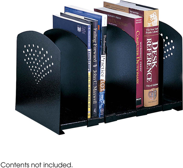 Adjustable Book Rack Five Section Black [3116BL] Safco Desktop Organizer 3116BL