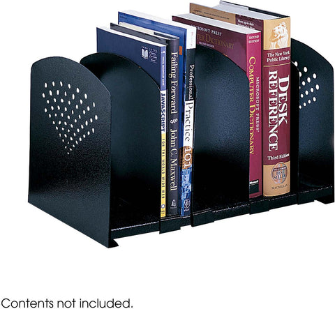 Adjustable Book Rack Five Section Black [3116BL] Safco Desktop Organizer 3116BL