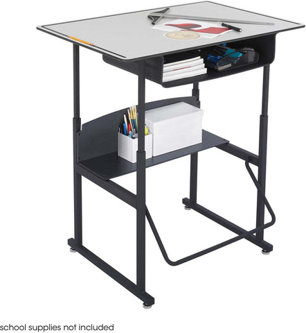 AlphaBetter® Desk with Book Box Premium Top 36" x 24" Beige [1209] Safco Gray Computer Desk 1209GR