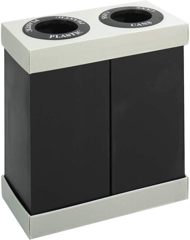 At-Your-Disposal® Recycling Trash Can Two 28 Gallon Bins Black [9794BL] Safco Waste Receptacle 9794BL