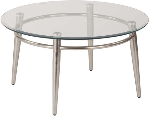 Ave Six Brooklyn Glass Round Top Coffee Table [MG1230R-NB] Office Star Coffee Table MG1230R-NB