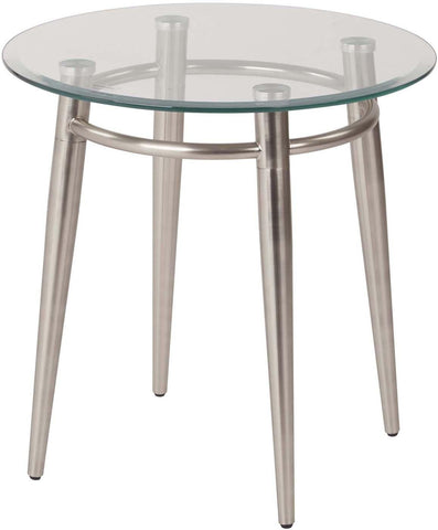 Ave Six Brooklyn Glass Round Top End Table [MG0920R-NB] Office Star End Table MG0920R-NB