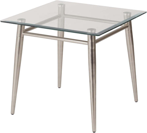 Ave Six Brooklyn Glass Square Top End Table [MG0922S-NB] Office Star End Table MG0922S-NB
