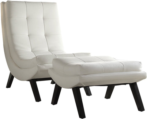 Ave Six Tustin Lounge Chair and Ottoman Faux Leather [TSN51] Office Star White Accent Chair TSN51-W32