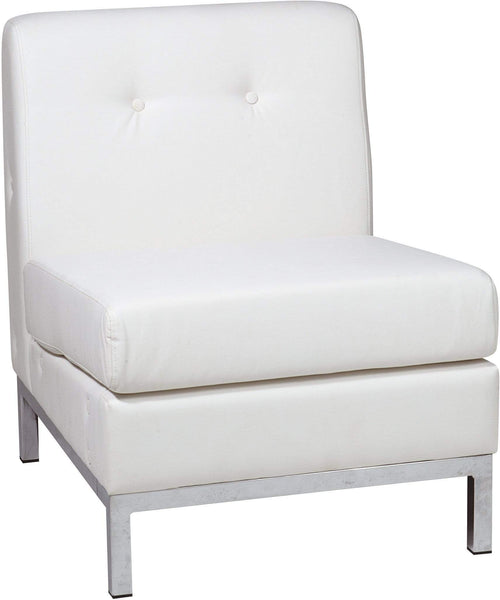 Ave Six Wall Street Armless Modular Sofa Section [WST51N] Office Star White -W32 Sofa WST51N-W32