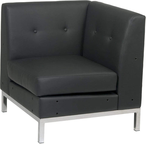 Ave Six Wall Street Corner Chair Section [WST51C] Office Star Black -B18 Club Chair WST51C-B18