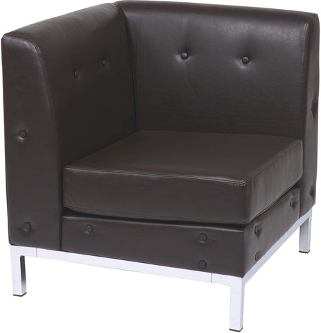 Ave Six Wall Street Corner Chair Section [WST51C] Office Star Espresso -E34 Club Chair WST51C-E34