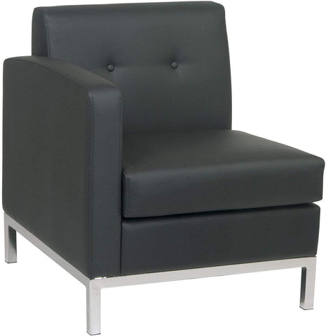 Ave Six Wall Street Left Arm Facing Modular Sofa [WST51LF] Office Star Black -B18 Sofa WST51LF-B18