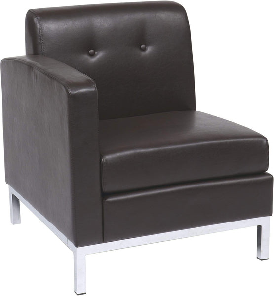 Ave Six Wall Street Left Arm Facing Modular Sofa [WST51LF] Office Star Espresso -E34 Sofa WST51LF-E34