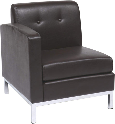 Ave Six Wall Street Left Arm Facing Modular Sofa [WST51LF] Office Star Espresso -E34 Sofa WST51LF-E34