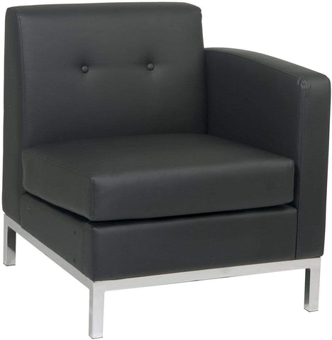 Ave Six Wall Street Right Arm Facing Modular Sofa [WST51RF] Office Star Black -B18 Sofa WST51RF-B18