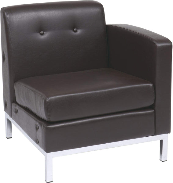 Ave Six Wall Street Right Arm Facing Modular Sofa [WST51RF] Office Star Espresso -E34 Sofa WST51RF-E34