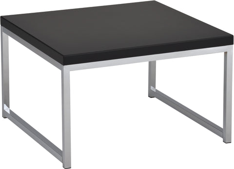 Ave Six Wall Street White 28" Accent / Corner Table [WST17] Office Star Black / Chrome Finish End Table WST17-BK