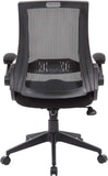 Boss Black Mesh Flip Arm Chair [B6776-BK] Boss Office Products Mesh Chair B6776-BK