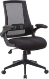 Boss Black Mesh Flip Arm Chair [B6776-BK] Boss Office Products Mesh Chair B6776-BK