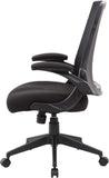 Boss Black Mesh Flip Arm Chair [B6776-BK] Boss Office Products Mesh Chair B6776-BK