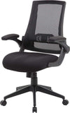 Boss Black Mesh Flip Arm Chair [B6776-BK] Boss Office Products Mesh Chair B6776-BK