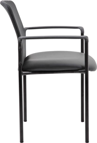 Boss Caressoft and Mesh Guest Chair, Black [B6909-CS] Boss Office Products Guest Chair B6909-CS