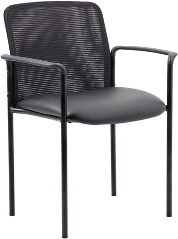 Boss Caressoft and Mesh Guest Chair, Black [B6909-CS] Boss Office Products Guest Chair B6909-CS