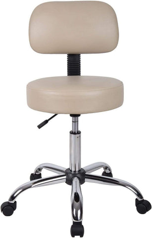 Boss Caressoft Medical Stool with Back Cushion [B245-BG] Boss Office Products Drafting Chair