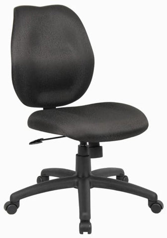 Boss Computer Chair with Contoured Backrest [B1016] Boss Office Products No Arms Task Chair B1016-BK