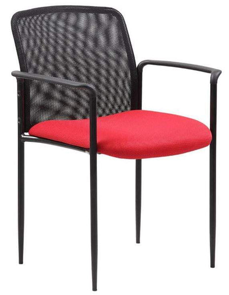 Boss Contemporary Mesh Stacking Chair [B6909] Boss Office Products Red RD Mesh Chair B6909-RD