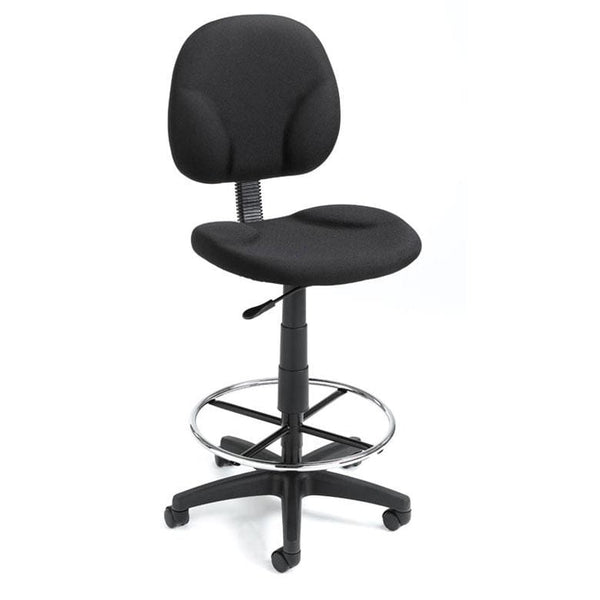 Boss Contoured Drafting Chair [B1690] Boss Office Products Black Fabric BK / No Arms / Standard Casters -Included Drafting Chair B1690-BK